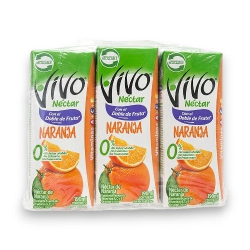 Vivo Nectar Naranja 190 Ml 3/1