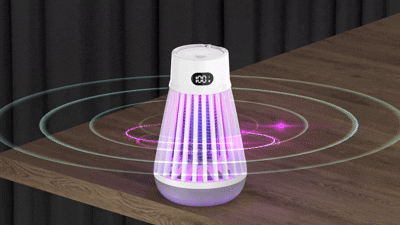 ZapShield Triple-Band UV Technology demonstration showing mosquito attraction and elimination