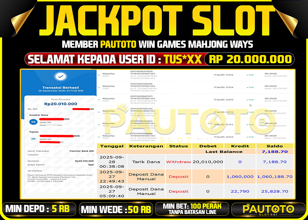 BUKTI JACKPOT LUNAS PAUTOTO
