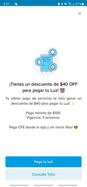 Mercado pago: 40 pesos de descuento al pagar CFE (pago mínimo $100) | usuarios seleccionados 
