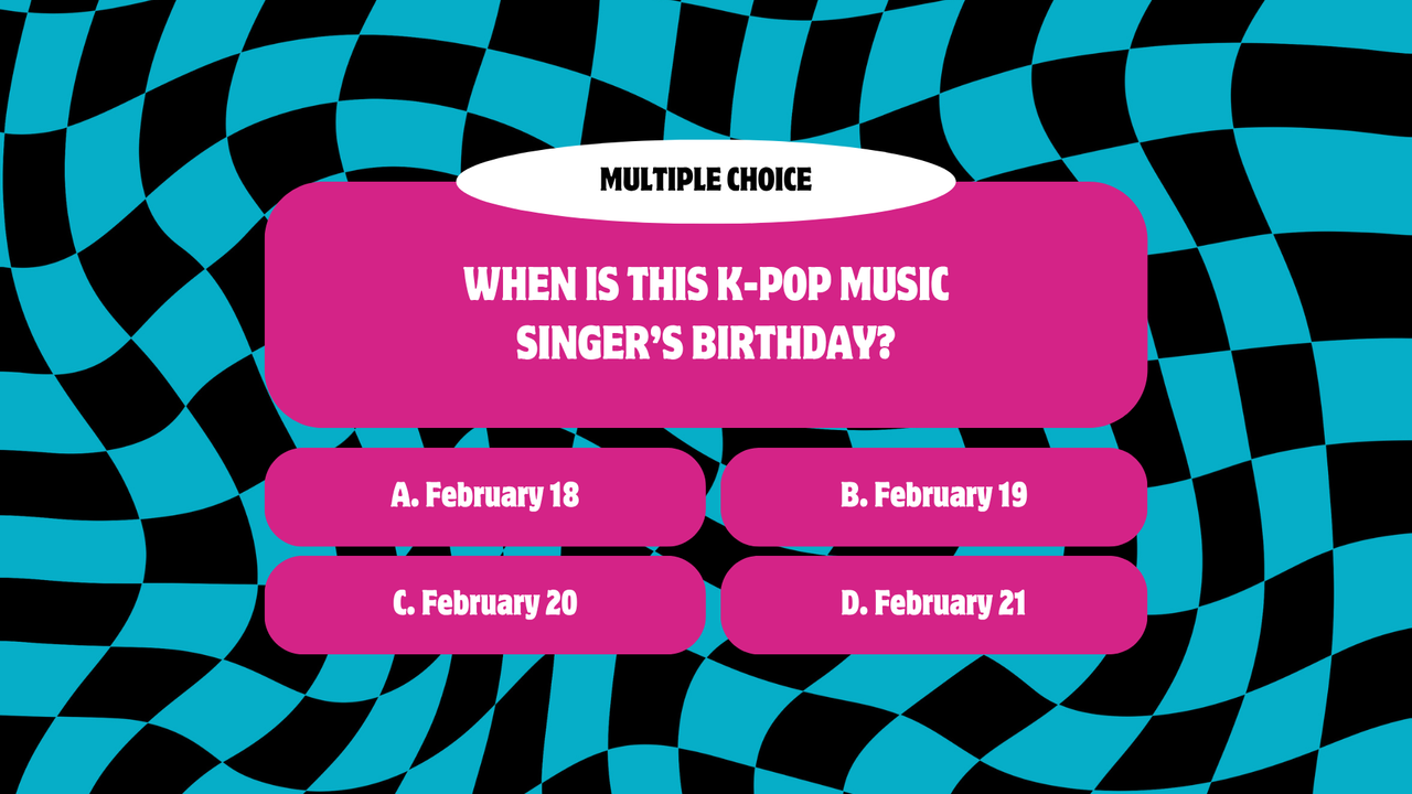 Blue Pink Cool Retro Wavy Checkered Game Night Animated Game Presentation