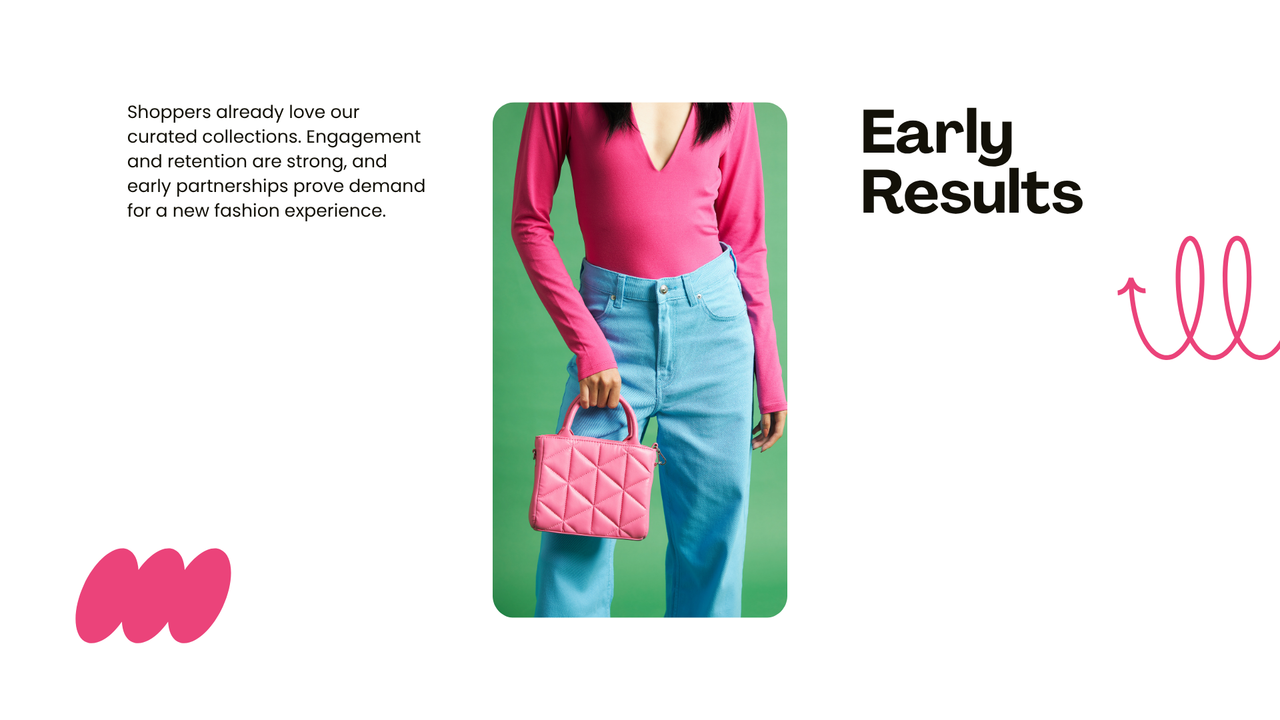 Yellow Green and Pink Dynamic Fashion Pitch Deck Presentation