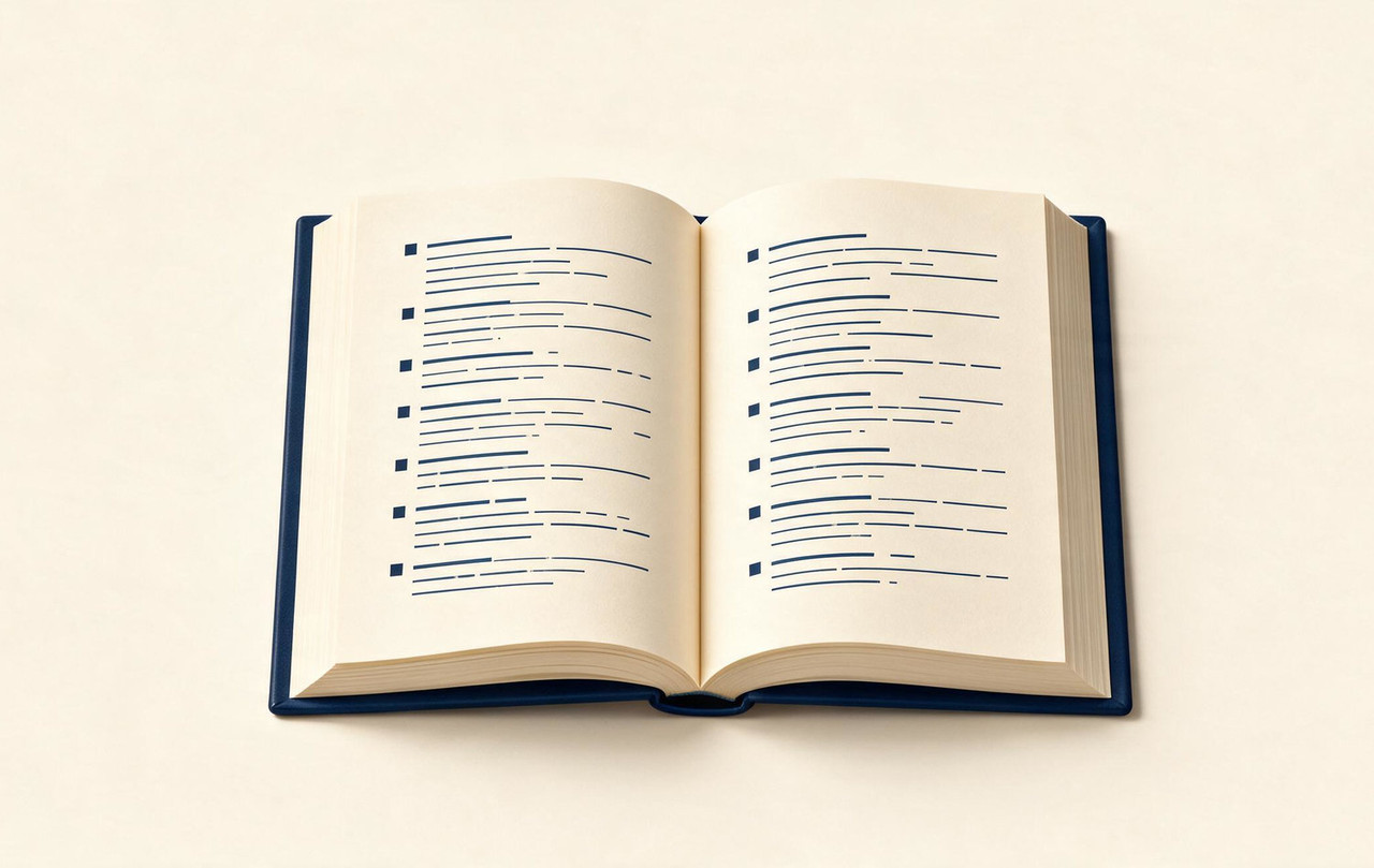 an open book on a light background