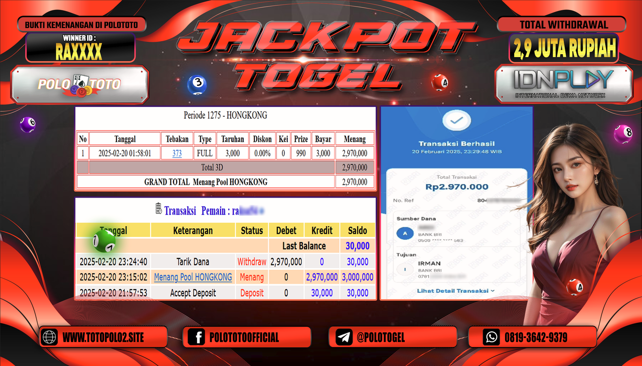 POLOTOTO JACKPOT TOGEL PASARAN HONGKONG Rp.2.970.000,-