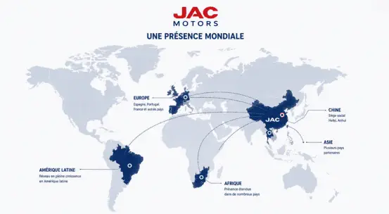Présence internationale de JAC Motors dans le monde