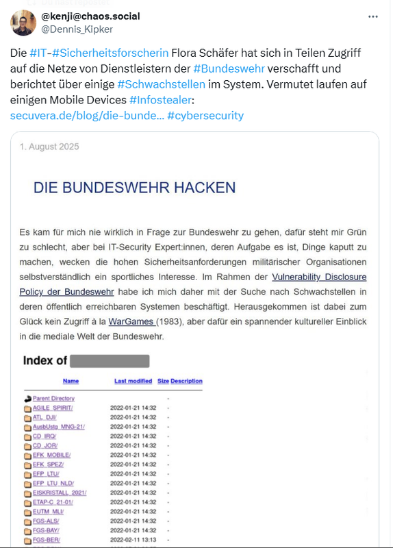 Hack der Bundeswehrdienstleister