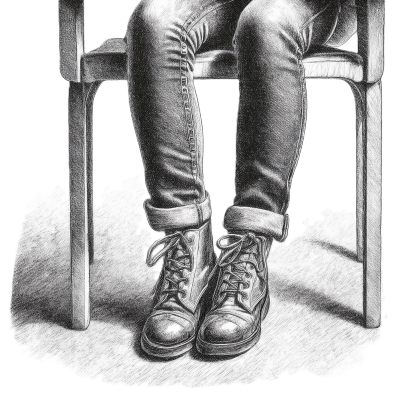 a girl sitting at a desk