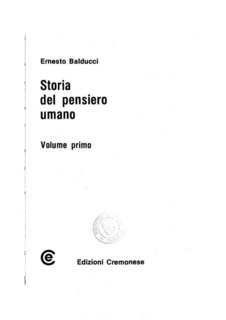 Ernesto Balducci - Storia del pensiero umano vol. 1 (1986)