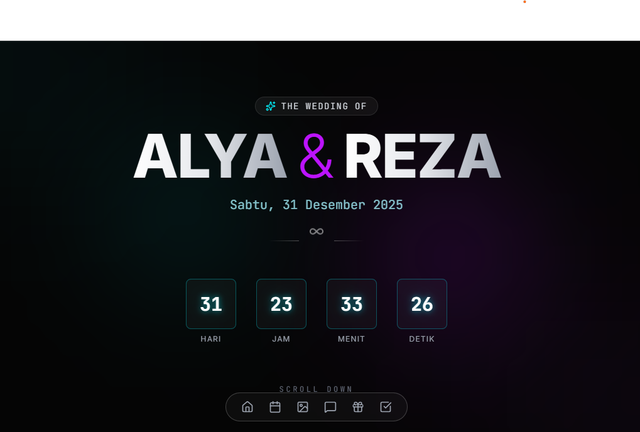 Template Undangan Pernikahan Futuristik Neon