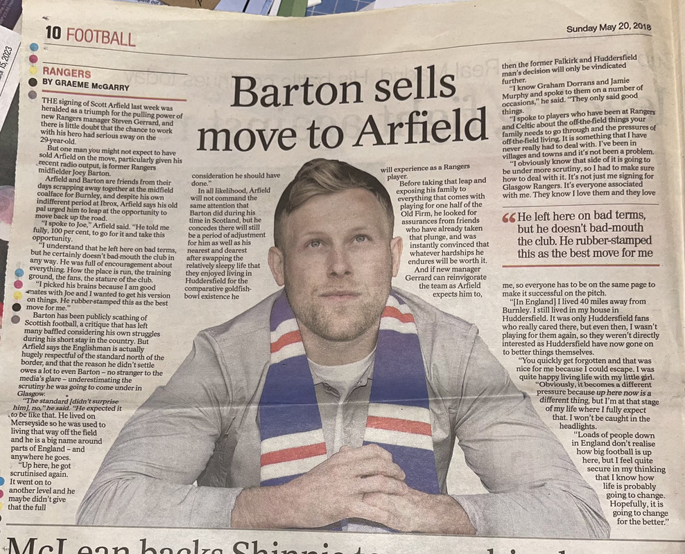 Barton sold Rangers move to Arfield IMG_8073