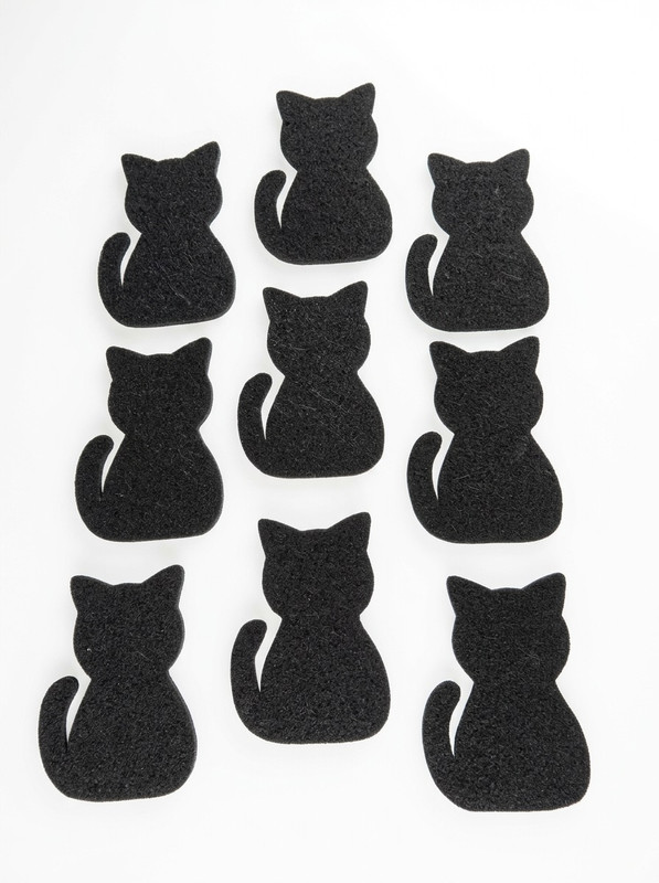 Set Adornos foamI gato sentado Halloween para decorar 6pz