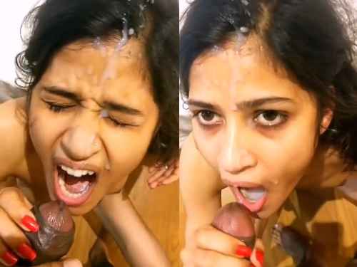 axxn videos Desi Wife Giving handjob and cum on face and mouth