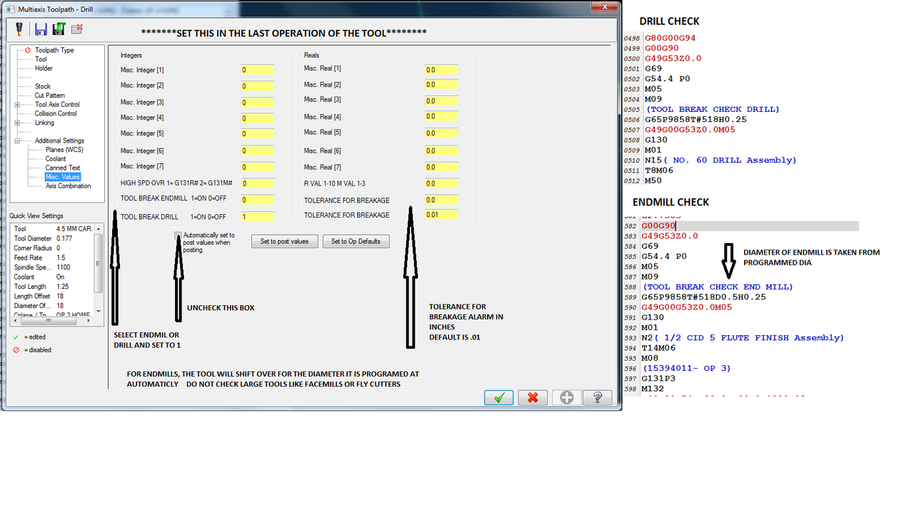 TOOL BREAK SHEET