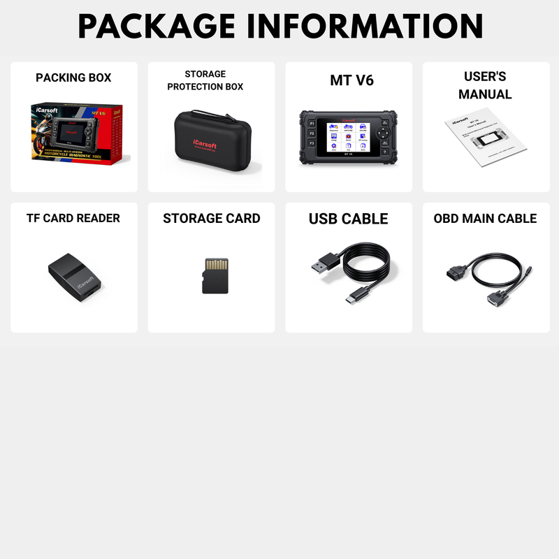 Storage-protection-box-MT-V6-User-s-Manual-TF-Card-Reader-Storage-Card-USB-Cable-OBD-Main-Cable