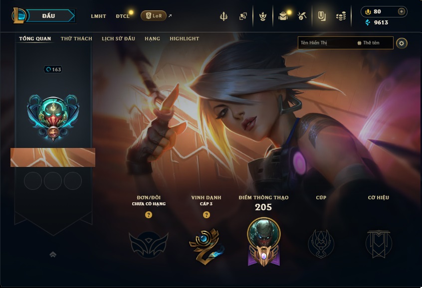 Acc LMHT # - Không Khung