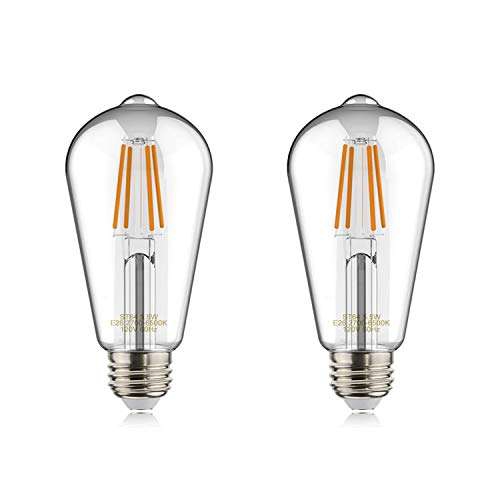 Amazon: 2 Bombillas LED inteligente WiFi, estilo vintage, funciona con Alexa Google Home (sin hub) Luz calida/Blanca 
