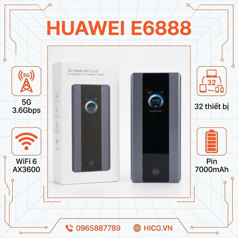 Huawei E6888-982 Pro 5 5G AX3600 chính hãng HICO