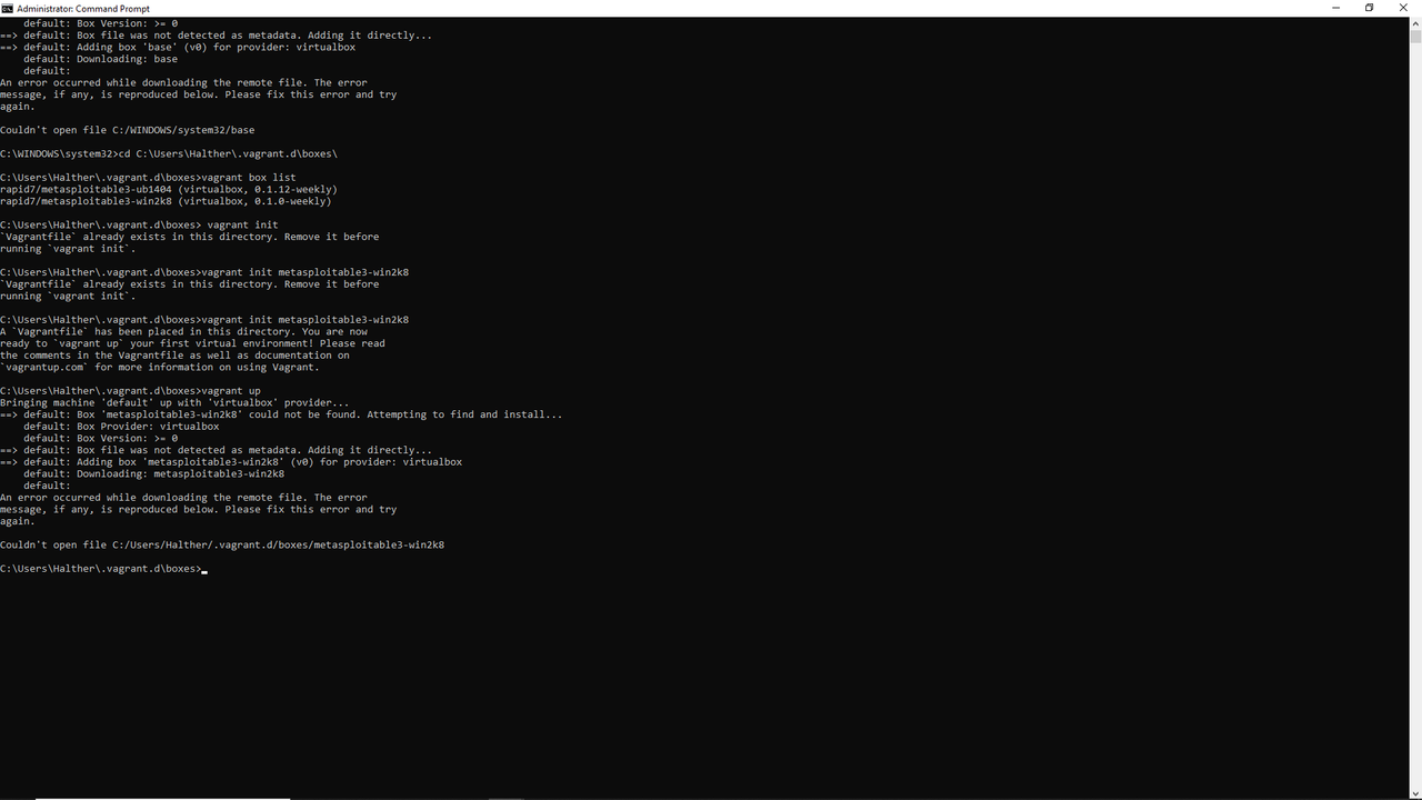 after vagrant up