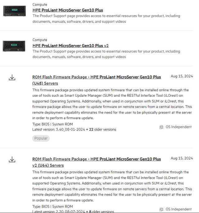 ProLiant MicroServer Gen 10 Plus Firmware