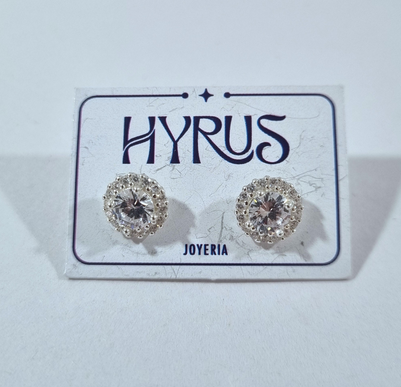 Aretes zirconia redonda #00218