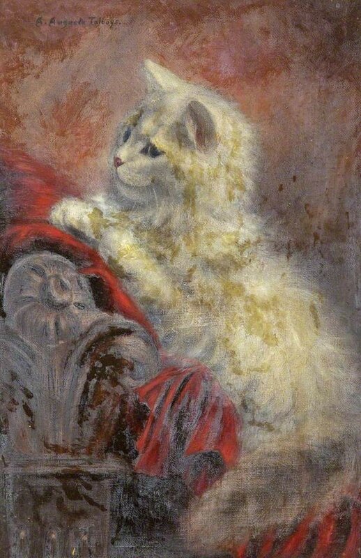 2-A-Study-of-a-White-Kitten-on-a-Red-Blanket