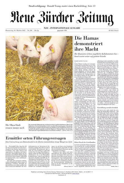 16-10-2025 Neue Zuercher Zeitung International