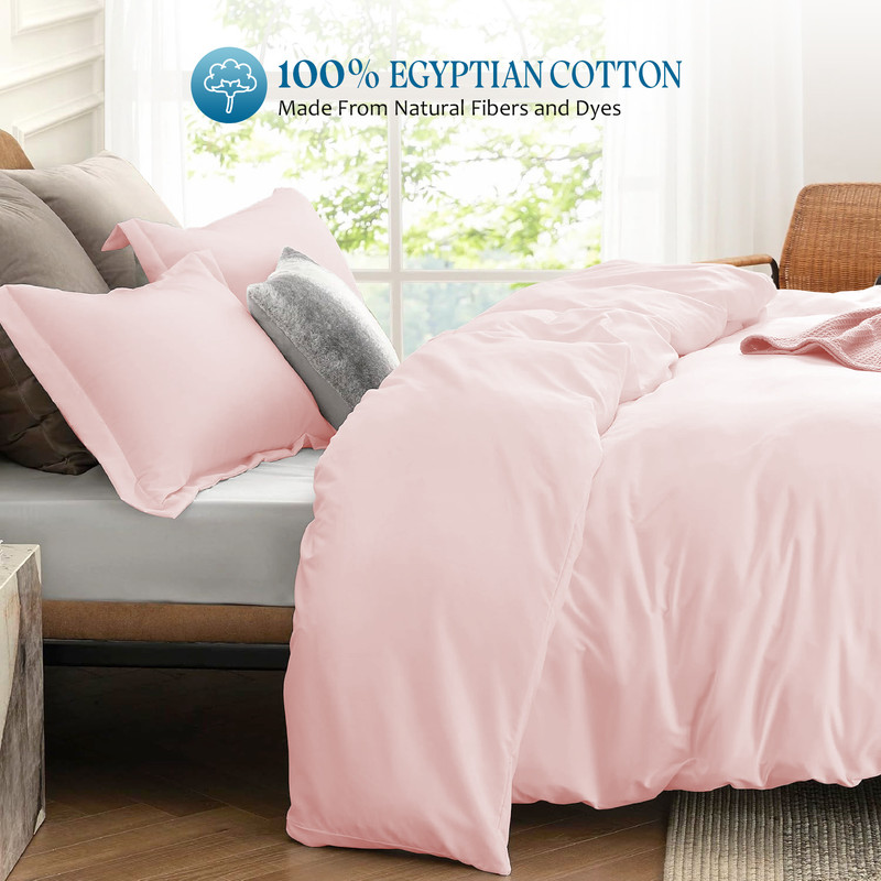 Picture of 1000 TC 100% Egyptian Cotton 1-Pc  Duvet Cover Zipper Closur Ultra Soft Durable and Fade Resistant Color Blush Pink Solid size Twin/Twin Xl
