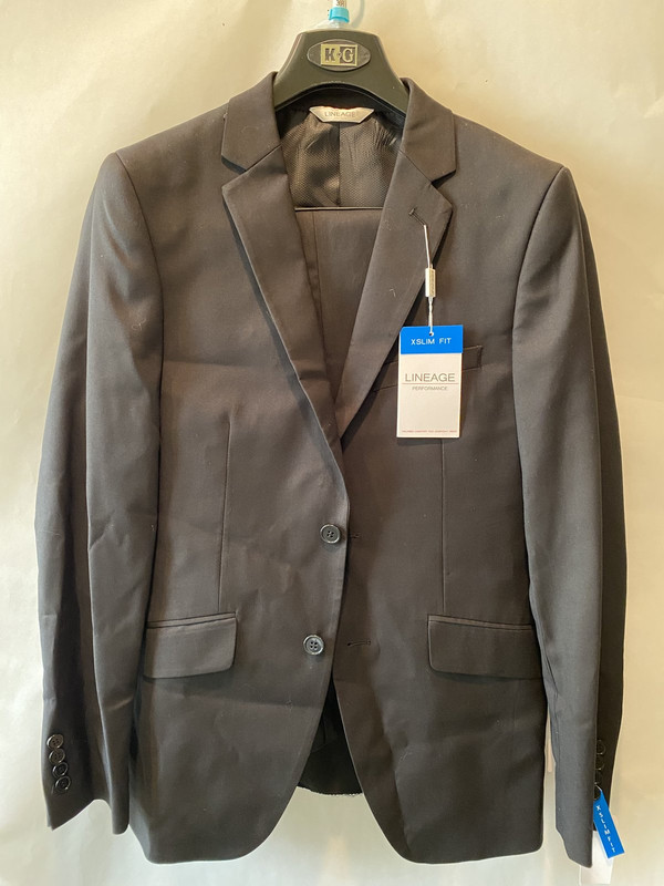 LINEAGE 0S2XFN 3EAG38R01 X SLIM FIT BLACK SUIT AND SLACKS SIZE 38R 31W MDG Sales LLC