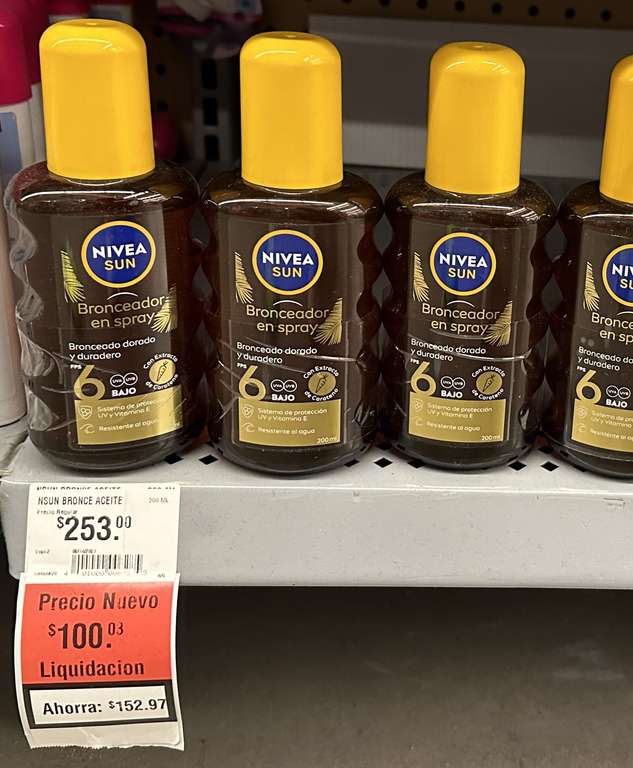 Walmart: Miramar Nivea Sun Bronceador - Miramar Cd Madero. 
