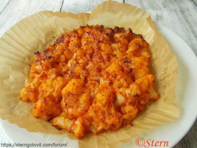 Цветная капуста под сырным соусом в аэрогриле