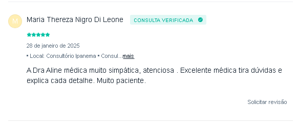 Depoimento de Maria Thereza sobre Dra. Aline Mouta