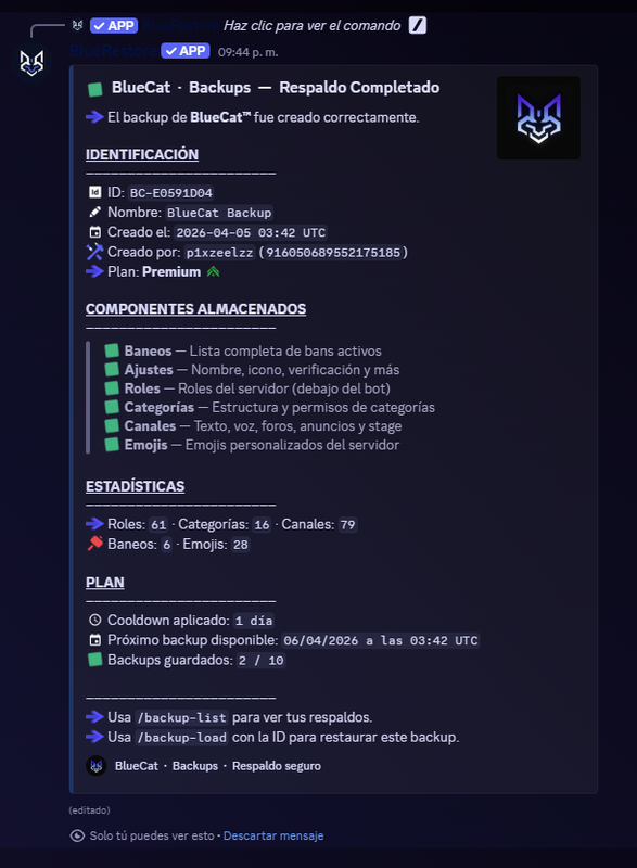 Backup completado