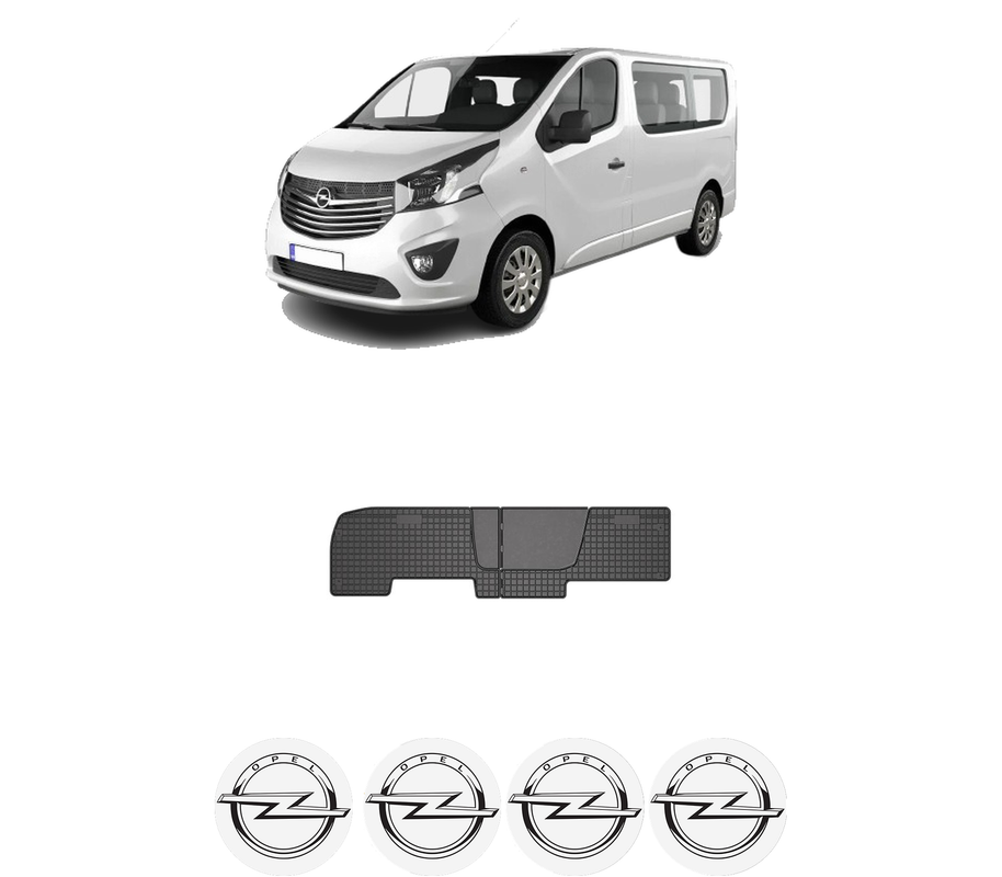 Set covorase presuri OPEL VIVARO B Bus (X82) din 2014-2019, auto, din cauciuc thermoplastic, 4 Stickere auto cu OPEL