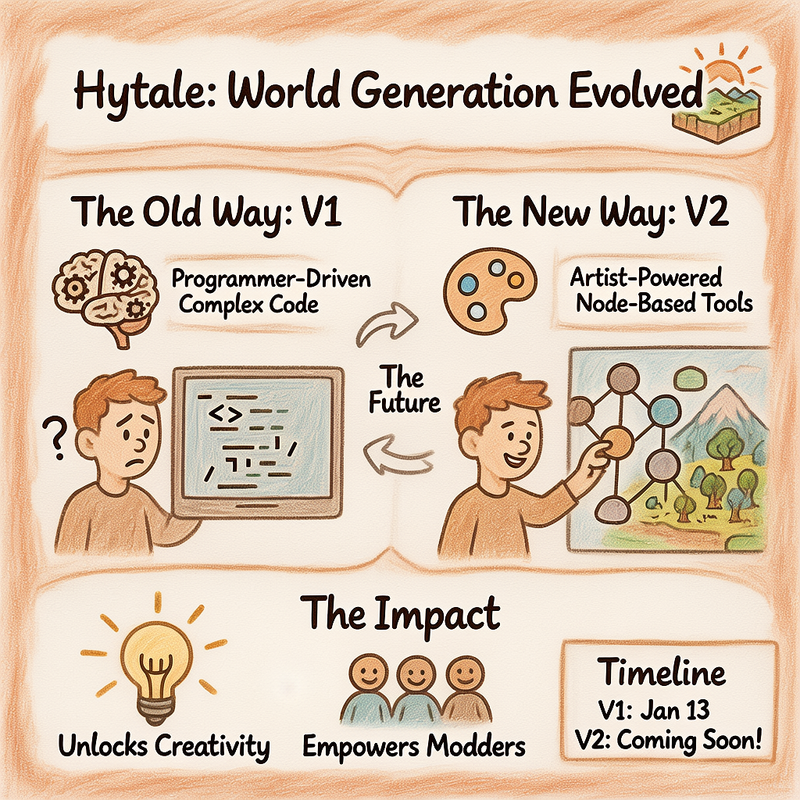 Procedural generation concept showing complex world building systems