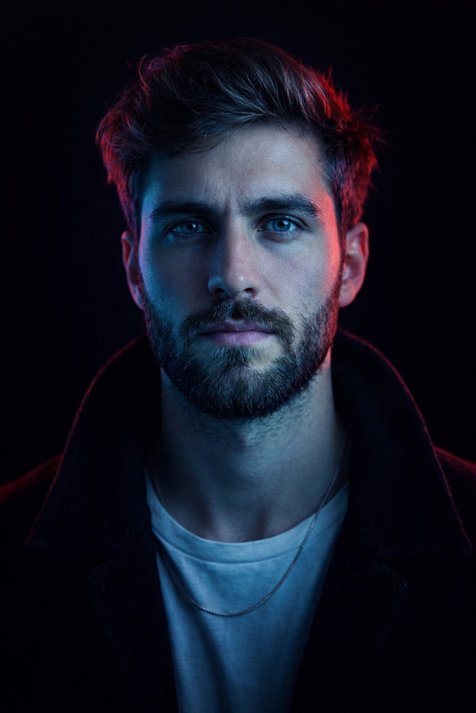 Neon Split Cinematic Portrait