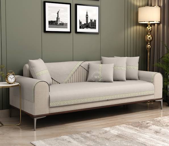 Living room drapes and upholstery at Tanabana Decor, Dwarka