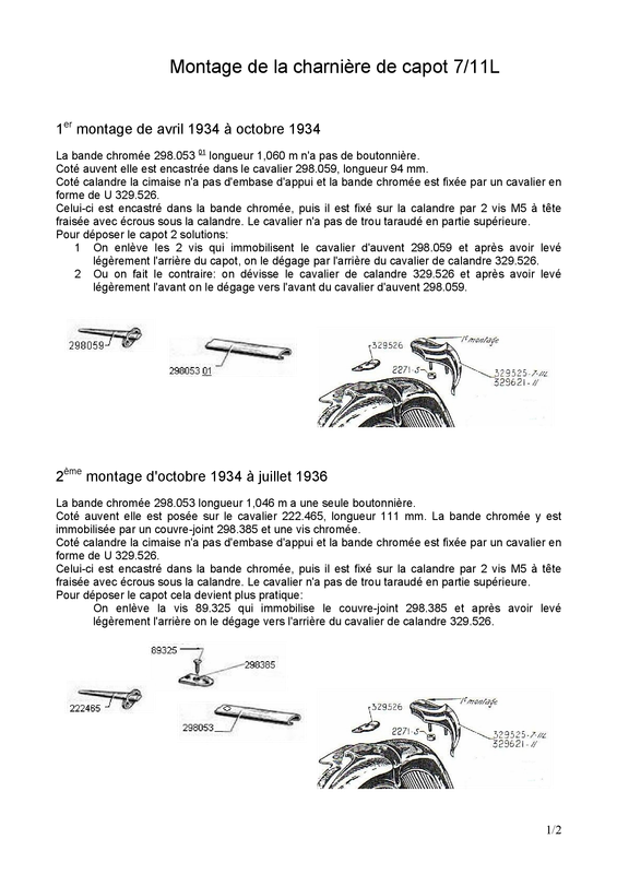 Montage de la charnière de capot 1