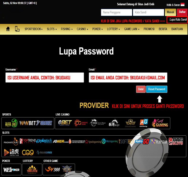 lupa password judi bandar slot agen mpo868 online