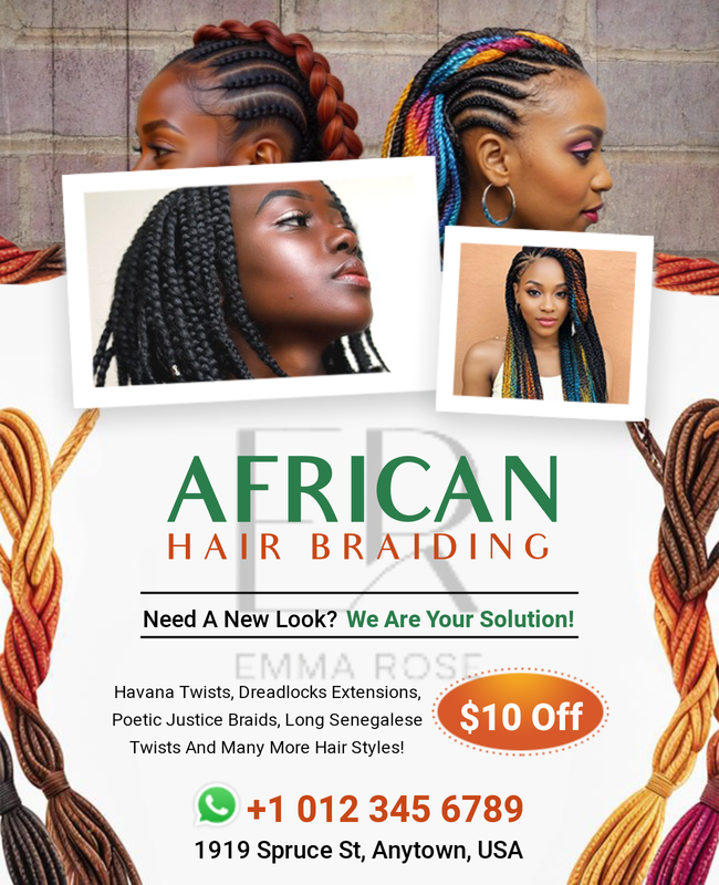 African Hair Braiding Flyer