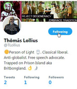 identifying on his twitter bio