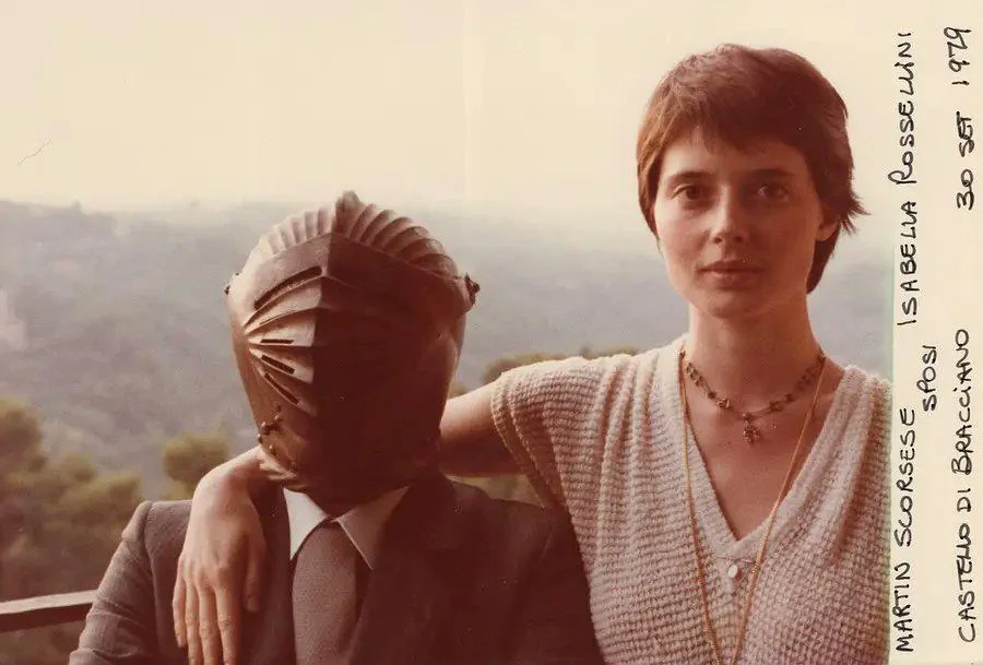 Isabella Rossellini and Martin Scorsese on their wedding day