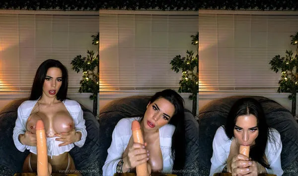 Veronika Vengeance Teases & Blows A Big Dildo