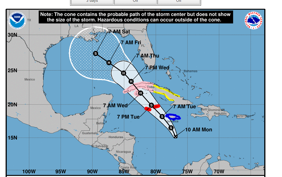 Trayectoria de la potencial tormenta tropical Rafael: - Huracanes en Cuba y Jamaica - Foro Caribe: Cuba, Jamaica