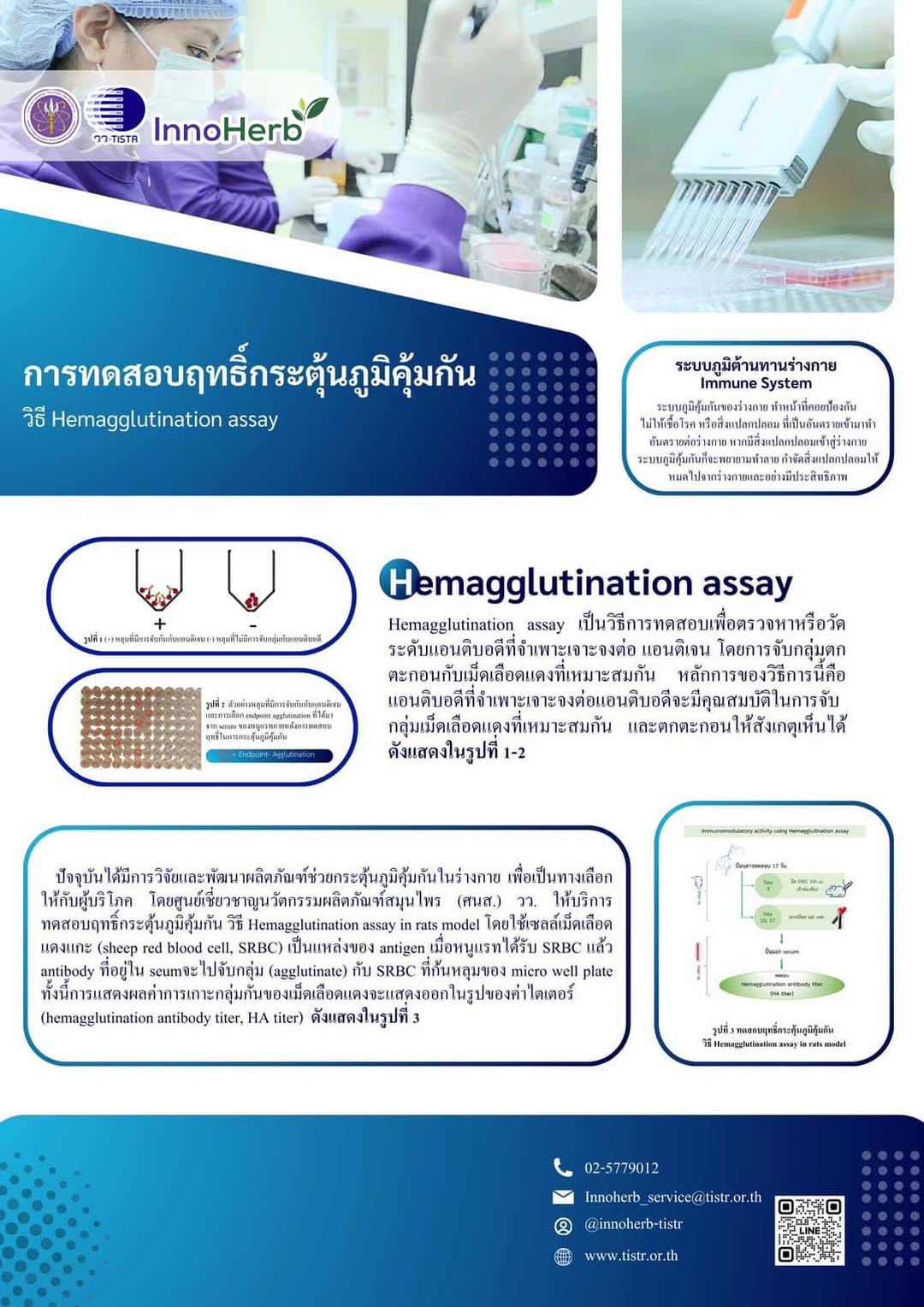 บริการทดสอบฤทธิ์กระตุ้นภูมิคุ้มกัน