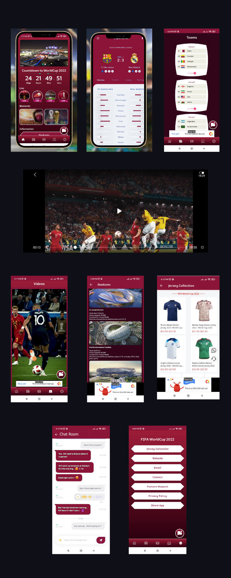 FIFA World Cup 2022 Qatar Live - Streaming, Goals & News with Realtime Firebase - Full App