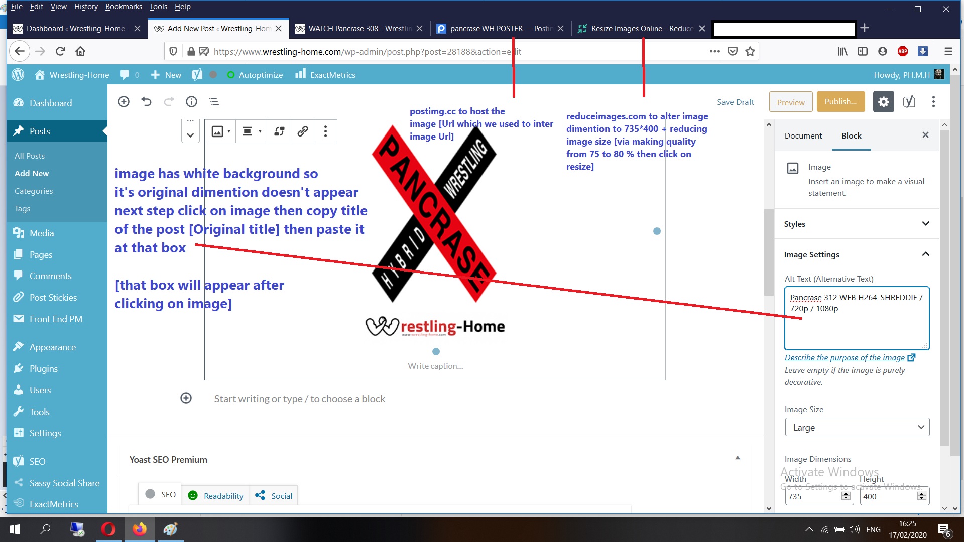 WH Professional Post Creation