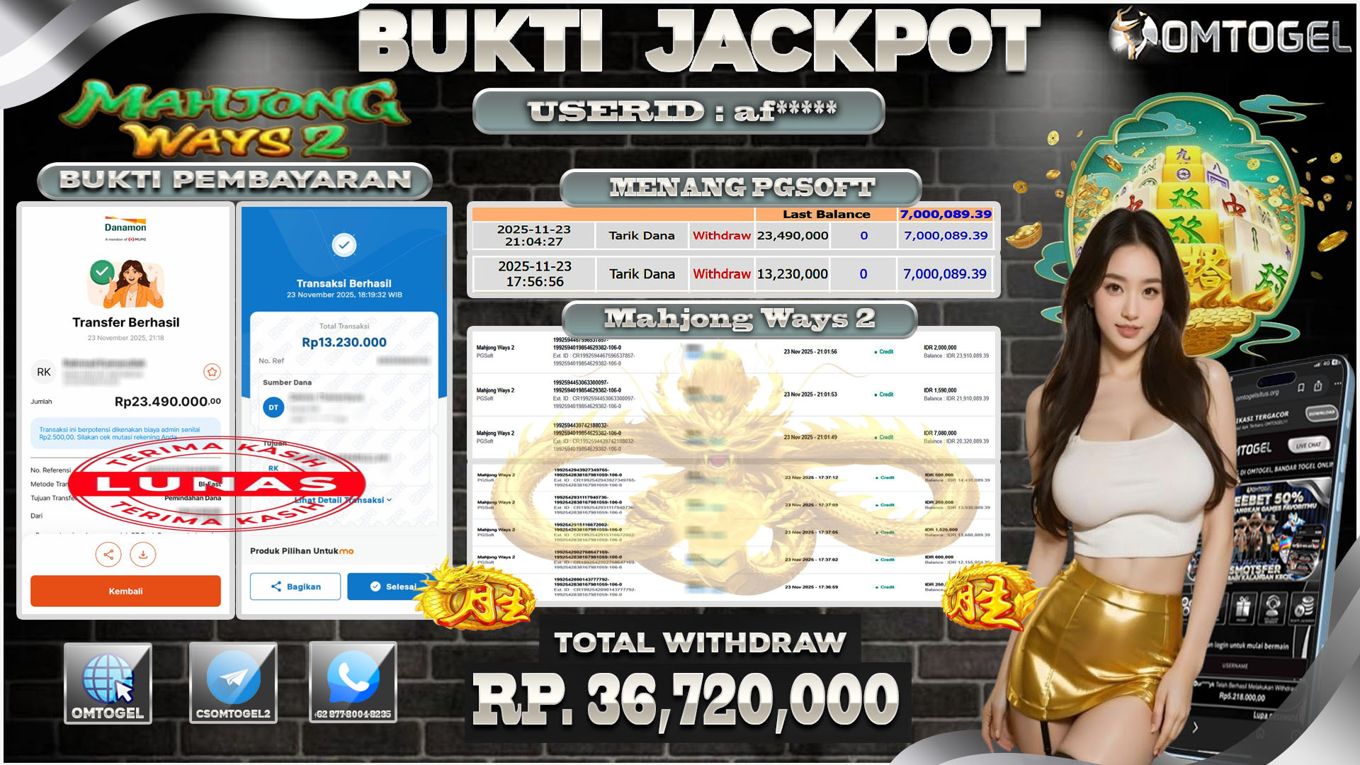 OMTOGEL JACKPOT PGSOFT MAHJONG WAYS 2  ,36 JUTA DI BAYAR LUNAS ,-