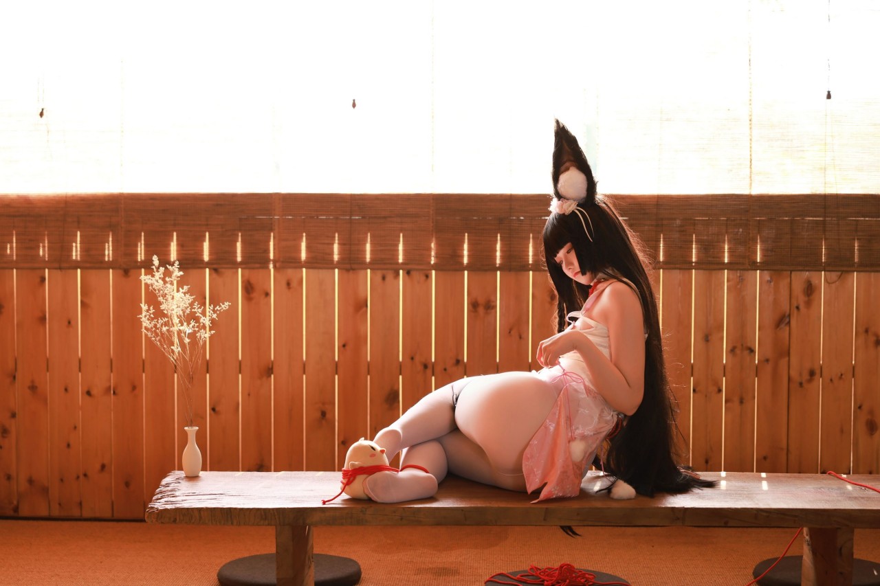 g44 不 会 受伤长门写真作品，日式庭院里的温柔背影插图7