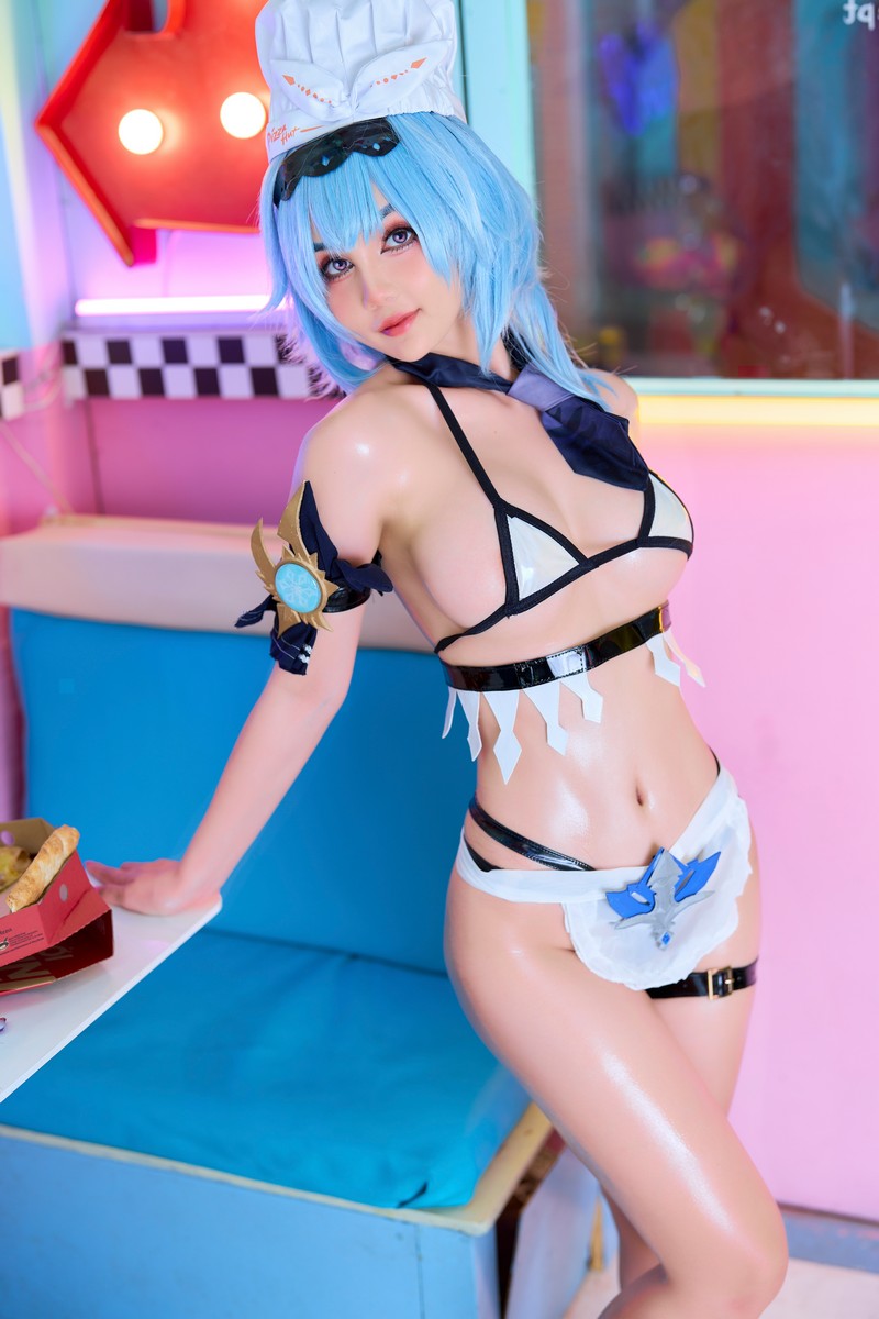 Joyce Lin2x Eula Pizza Cosplay Genshin Impact 写真 49P插图7