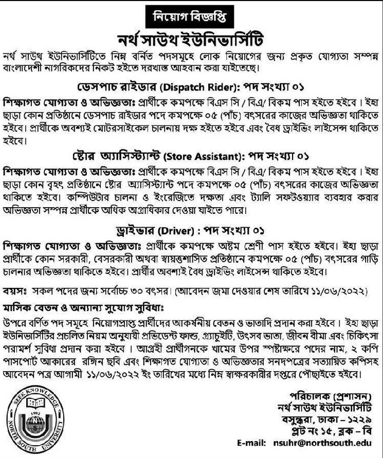 North South University Job Circular 2022